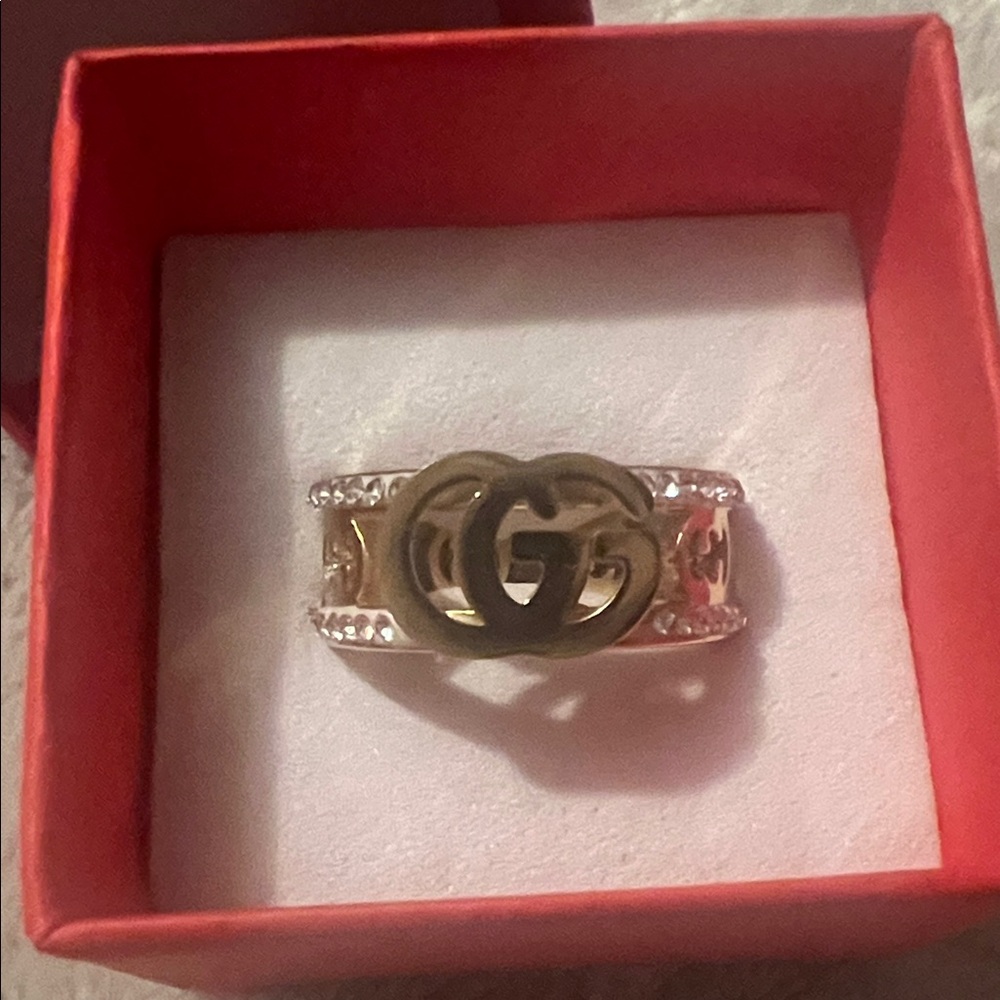 Fashion Jewelry Gold and Silver Interlocking Logo Ring